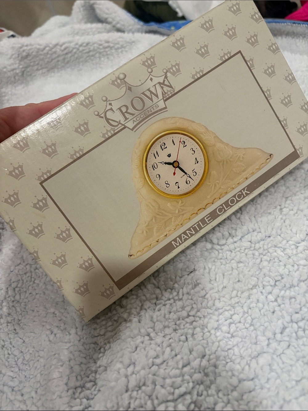 crown mantle clock. New In Original Box.